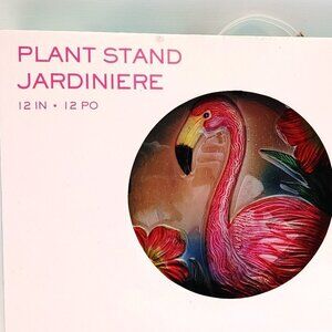 Pink Flamingo Plant Stand 12" Brand New in Box